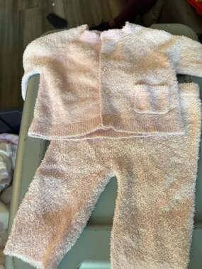 Modern Moments by Gerber Baby Girls Fluffy Cardigan and Pants Set 3-6M Pink
